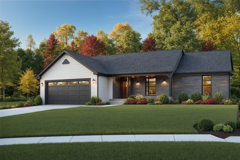 House Blueprint - Ranch Exterior - Front Elevation Plan #30-217