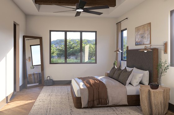 Interior - Master Bedroom 1 for Craftsman House Plan #455-275 - 3 bed, 2 bath