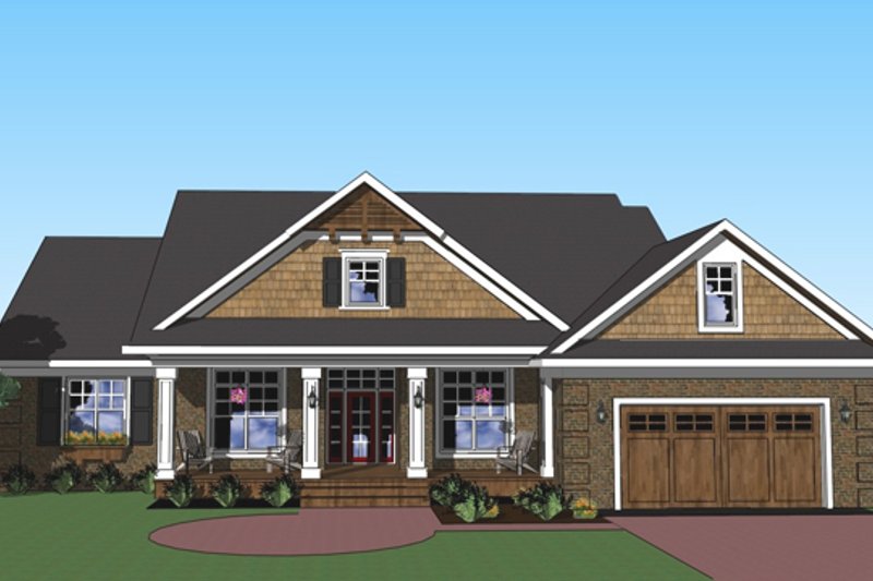 Dream House Plan - Craftsman style, Bungalow design, elevation