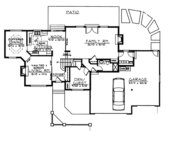 House Blueprint - Traditional Floor Plan - Main Floor Plan #97-220