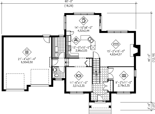 European Floor Plan - Main Floor Plan #25-213