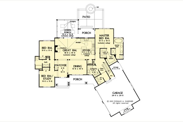 House Blueprint - Craftsman Floor Plan - Main Floor Plan #929-1163