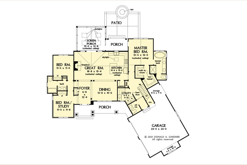 House Plan Design - Floor Plan - Main Floor for Craftsman House Plan #929-1163 - 4 bed, 3.5 bath