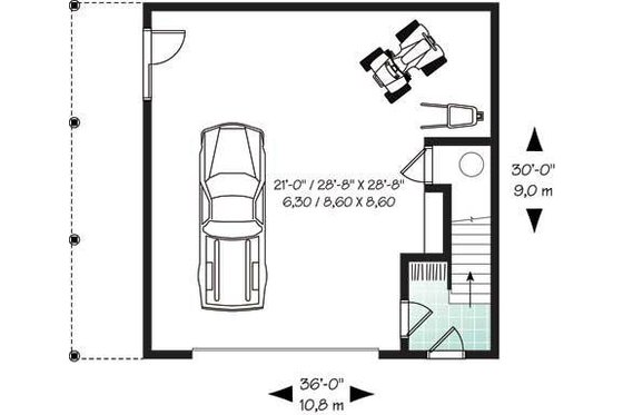Floor Plan - Main Floor for Country House Plan #23-623 - 2 bed, 2 bath