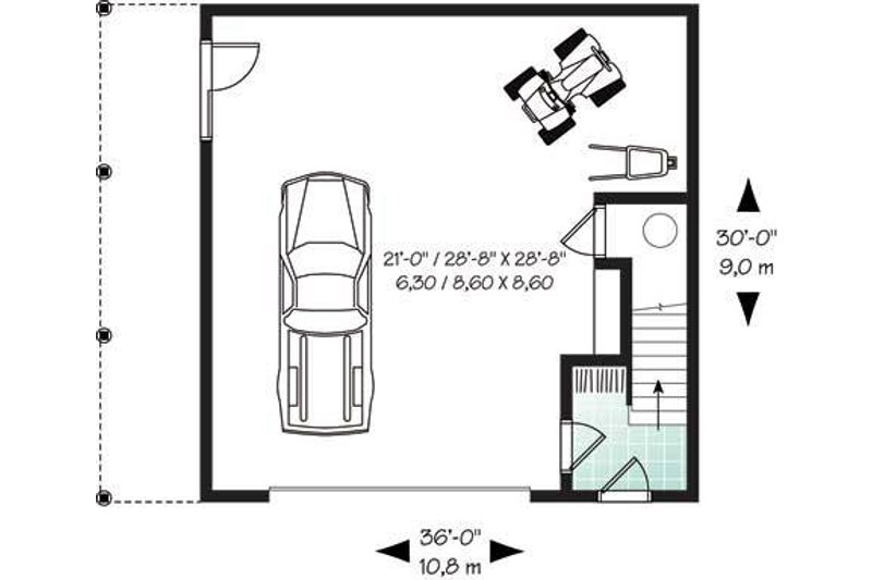 House Blueprint - Floor Plan - Main Floor for Country House Plan #23-623 - 2 bed, 2 bath