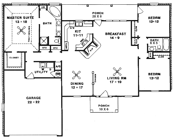 House Plan Design - Mediterranean Floor Plan - Main Floor Plan #14-116