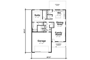 Floor Plan - Main Floor for Cottage House Plan #20-2486 - 3 bed, 2.5 bath
