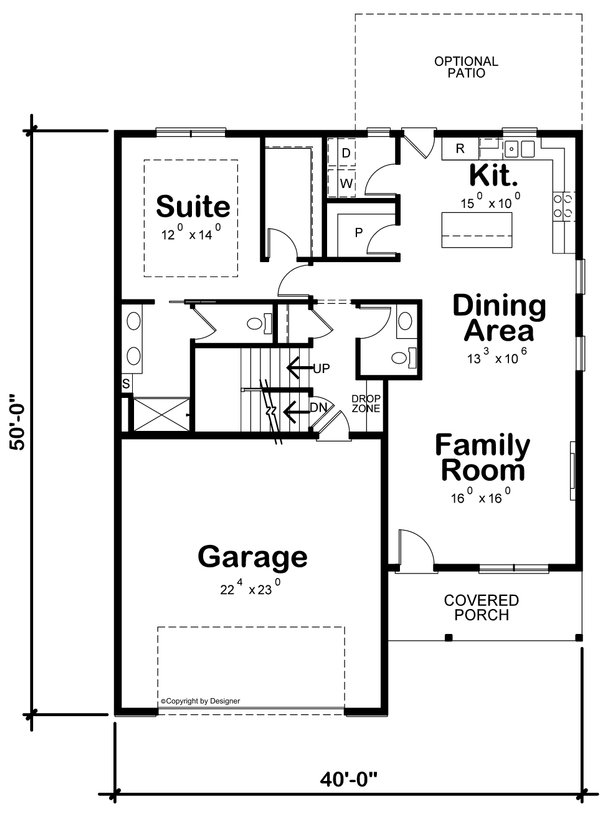 Dream House Plan - Cottage Floor Plan - Main Floor Plan #20-2486