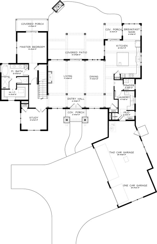 Craftsman Floor Plan - Main Floor Plan #895-12