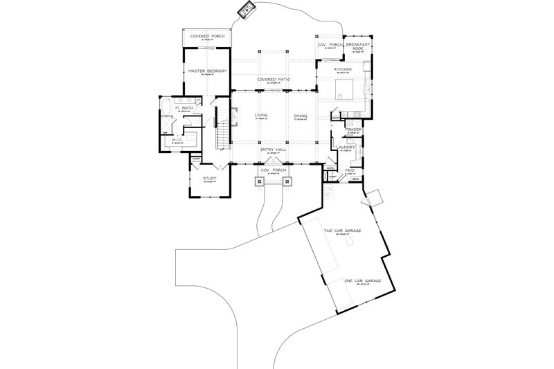Home Plan - Floor Plan - Main Floor for Craftsman House Plan #895-12 - 3 bed, 2.5 bath