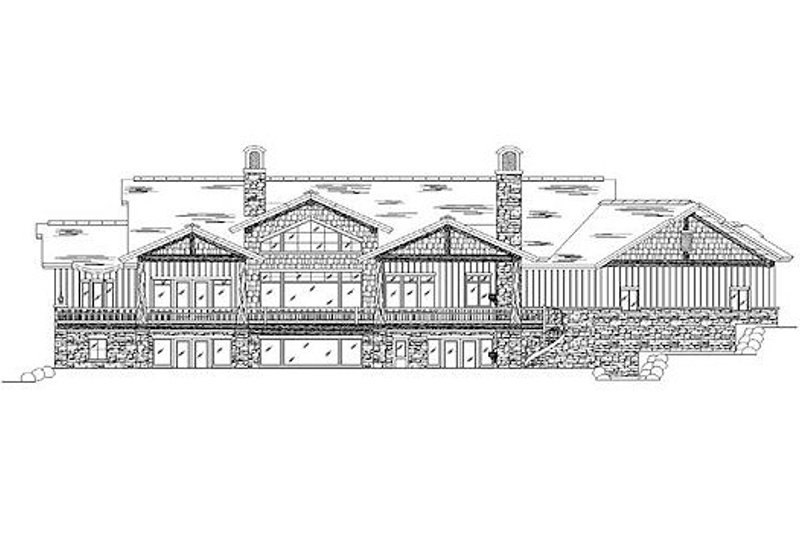 Home Plan - Exterior - Rear Elevation for Bungalow House Plan #5-422 - 5 bed, 6.5 bath