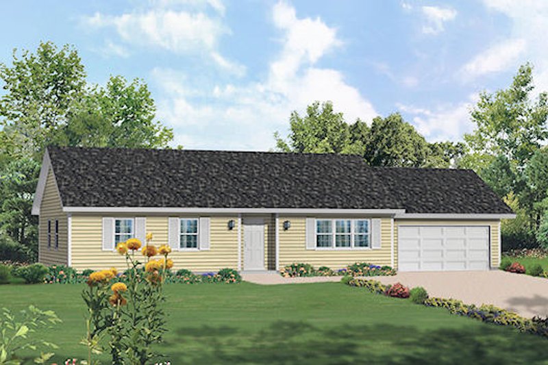 House Plan Design - Ranch Exterior - Front Elevation Plan #57-211