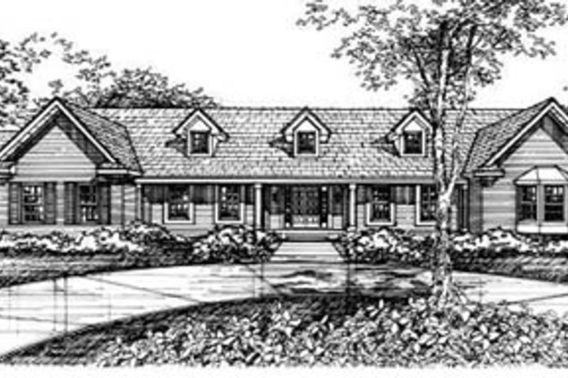 Architectural House Design - Ranch Exterior - Front Elevation Plan #50-143