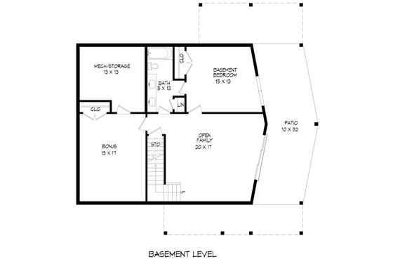 Floor Plan - Lower Floor for Country House Plan #932-1131 - 2 bed, 2.5 bath