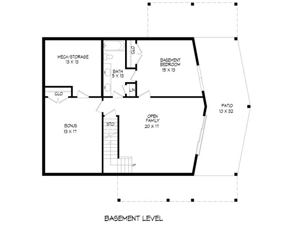 Country Floor Plan - Lower Floor Plan #932-1131