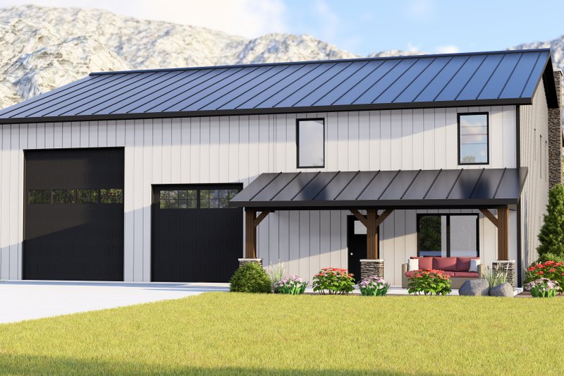 House Design - Barndominium Exterior - Front Elevation Plan #1064-156