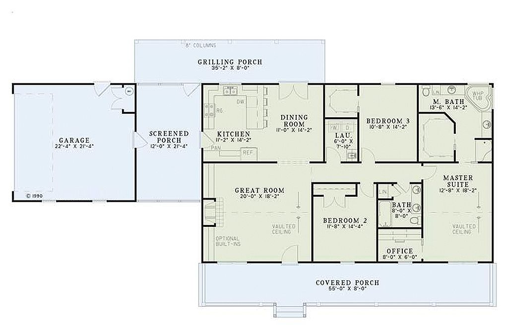 Ranch Style House Plan 3 Beds 2 Baths 1800 Sqft Plan 17 2142