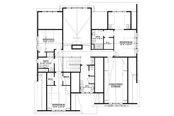 Floor Plan - Upper Floor for Farmhouse House Plan #928-310 - 4 bed, 5 bath