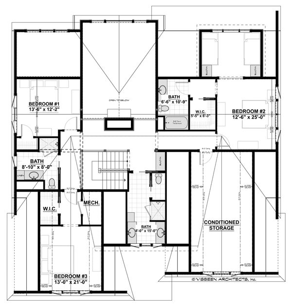 Farmhouse Floor Plan - Upper Floor Plan #928-310