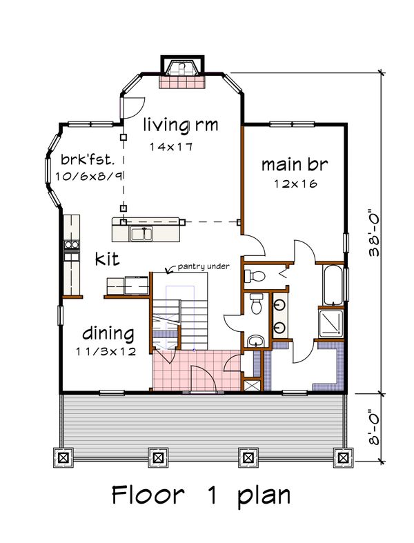 House Plan Design - Craftsman Floor Plan - Main Floor Plan #79-280