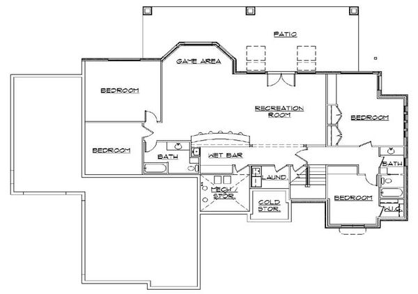 House Plan Design - European Floor Plan - Lower Floor Plan #5-356