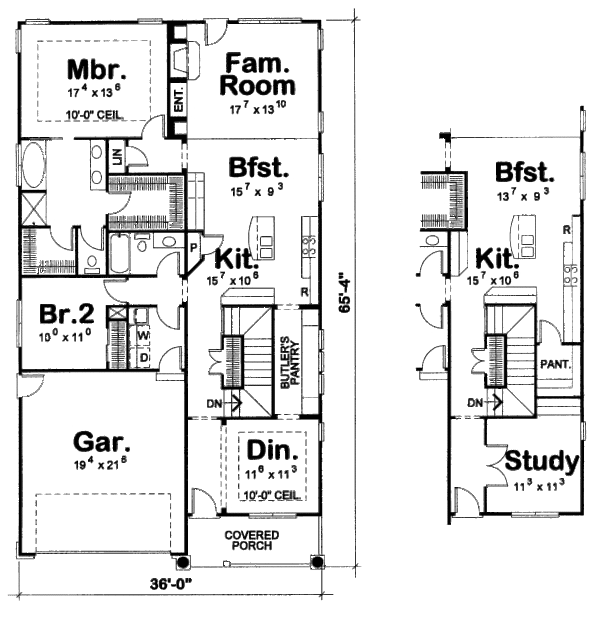 Bungalow Floor Plan - Main Floor Plan #20-2139