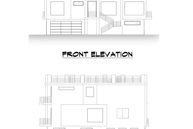 House Design - Exterior - Other Elevation 3 for Modern House Plan #1066-105 - 7 bed, 8.5 bath