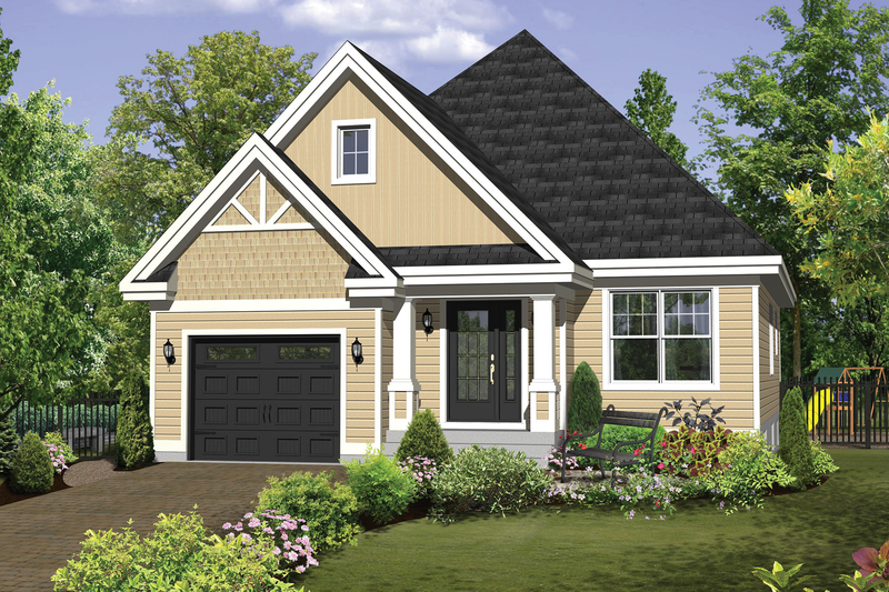 Country Style House Plan - 3 Beds 1 Baths 1173 Sq/Ft Plan #25-4595
