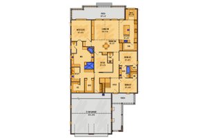 Floor Plan - Main Floor for Bungalow House Plan #1081-43 - 3 bed, 2.5 bath
