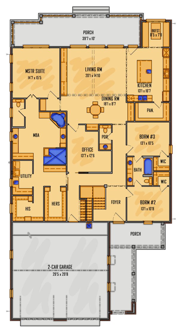 Bungalow Floor Plan - Main Floor Plan #1081-43
