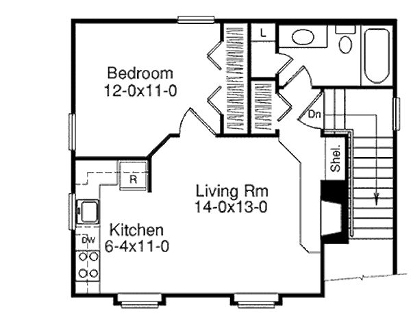 Traditional Floor Plan - Upper Floor Plan #57-364