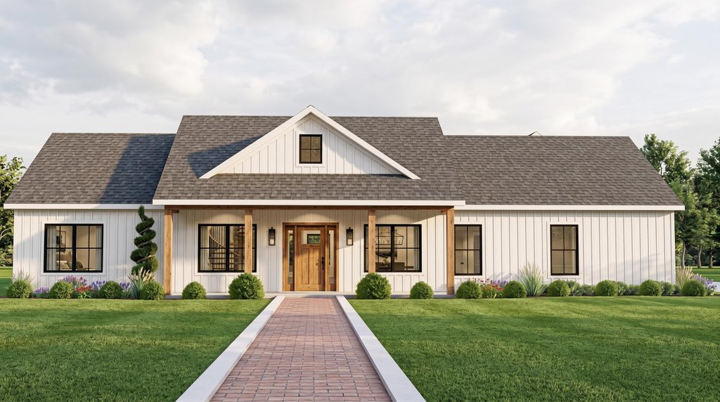 Exterior - Front Elevation 2 for Farmhouse House Plan #1064-98 - 4 bed, 2.5 bath