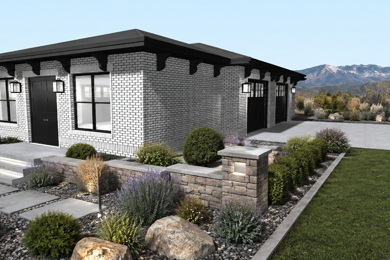 House Blueprint - Exterior - Rear Elevation 3 for Mediterranean House Plan #1060-499, 0 bath