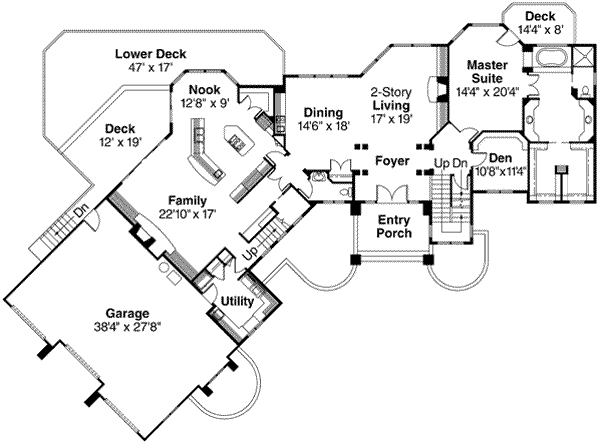Craftsman Floor Plan - Main Floor Plan #124-393