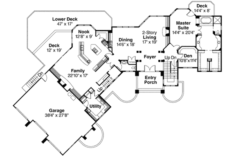 Home Plan - Floor Plan - Main Floor for Craftsman House Plan #124-393 - 4 bed, 4.5 bath