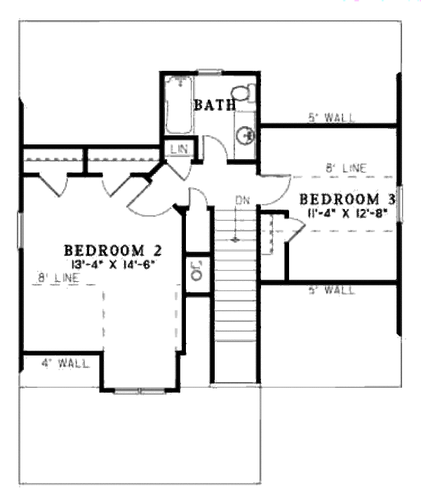 Country Floor Plan - Upper Floor Plan #17-2309