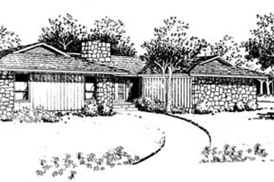 Exterior - Front Elevation for Modern House Plan #10-140 - 3 bed, 2 bath