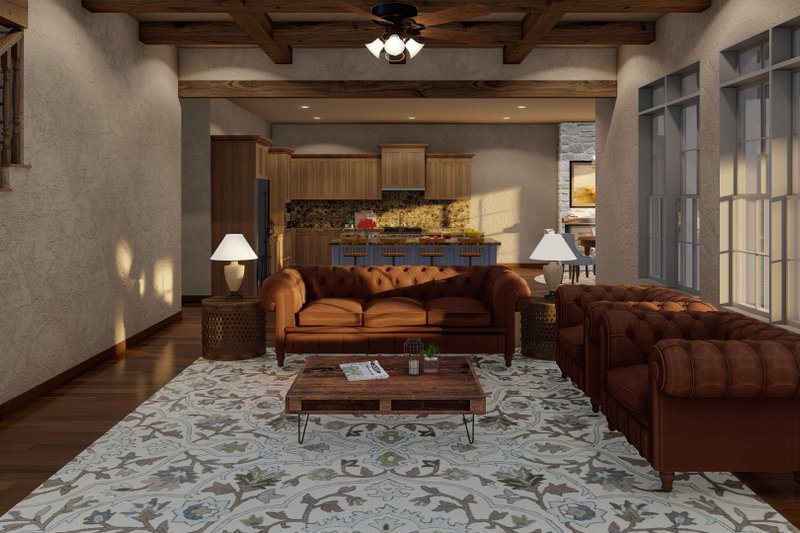 Dream House Plan - Interior - Family Room 1 for European House Plan #923-31 - 4 bed, 3.5 bath