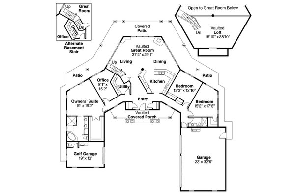 House Design - Ranch Floor Plan - Main Floor Plan #124-577