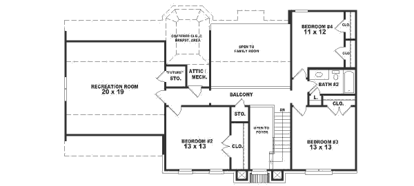 Southern Floor Plan - Upper Floor Plan #81-210