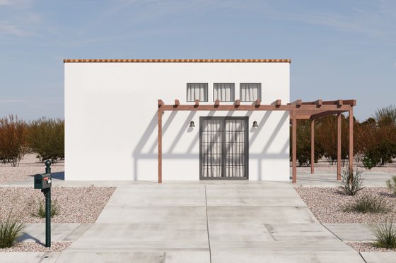 Exterior - Other Elevation 1 for Mediterranean House Plan #1106-38, 1 bath