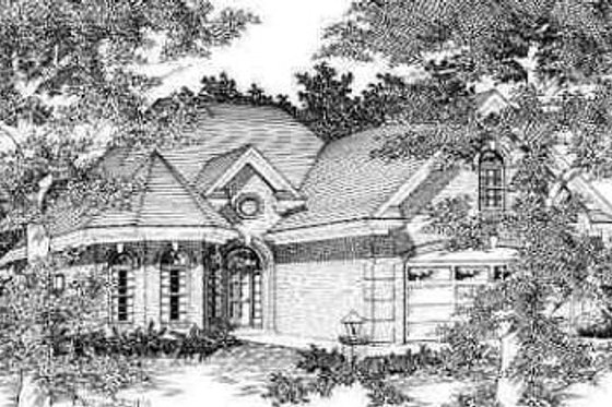 Exterior - Front Elevation for European House Plan #329-240 - 2 bed, 2 bath