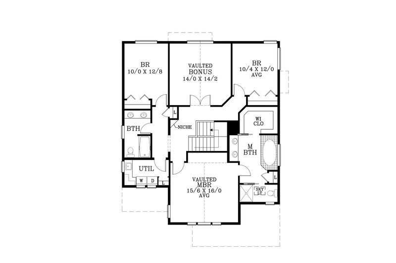 Architectural House Design - Floor Plan - Upper Floor for Craftsman House Plan #53-486 - 3 bed, 2.5 bath