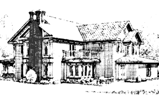 Exterior - Rear Elevation for Southern House Plan #410-110 - 4 bed, 3.5 bath