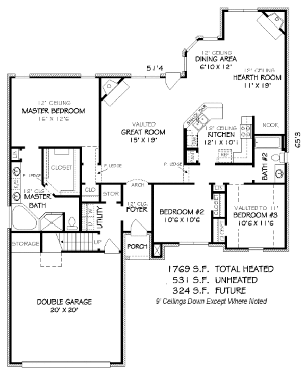Traditional Floor Plan - Main Floor Plan #424-127