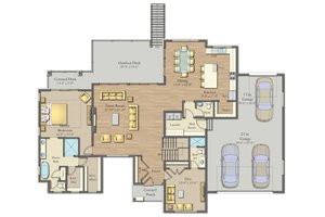 Floor Plan - Main Floor for Modern House Plan #1057-23 - 2 bed, 2.5 bath