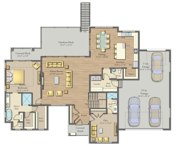 Dream House Plan - Modern Floor Plan - Main Floor Plan #1057-23