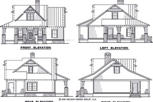 Exterior - Rear Elevation for Craftsman House Plan #17-2450 - 3 bed, 2 bath