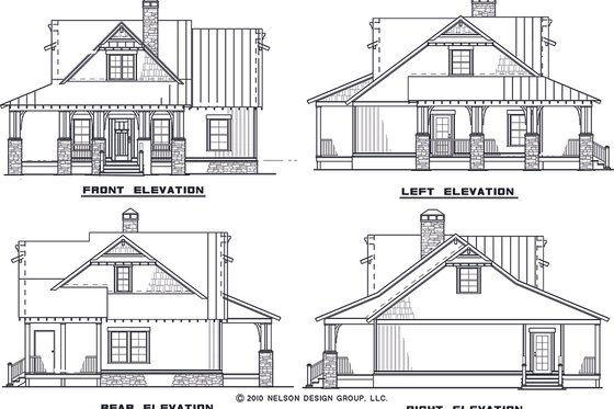 Exterior - Rear Elevation for Craftsman House Plan #17-2450 - 3 bed, 2 bath