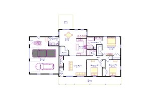 Floor Plan - Main Floor for Ranch House Plan #1115-5 - 3 bed, 2.5 bath